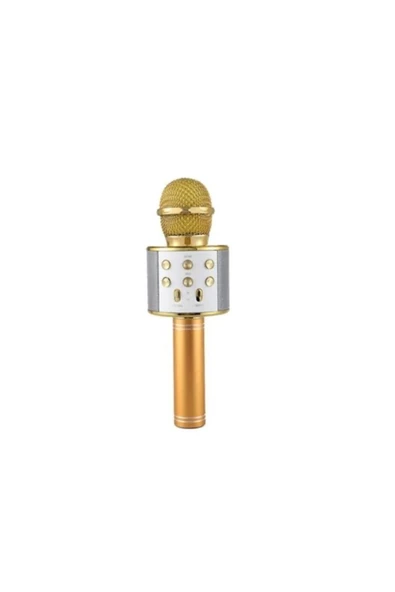 Pazariz Wster Ws-858 Usb-aux-sd Kart Girişli Wireless Bluetooth Karaoke Mikrofon - Gold