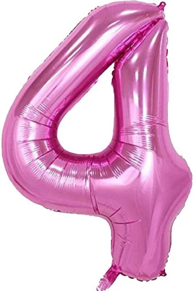Pazariz 4 Rakam Folyo Balon Pembe 90cm (40ınch) 1 Adet