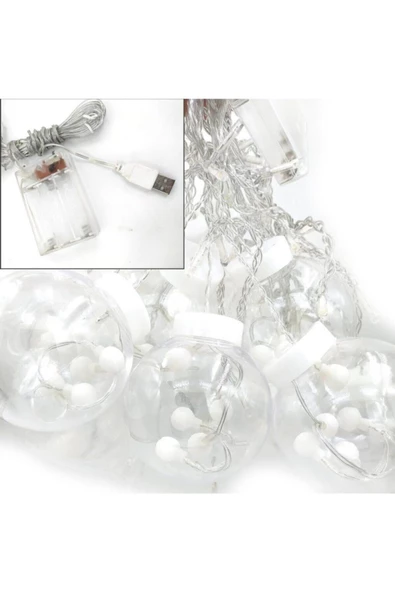 Pazariz Top Led Işık Saçak Led Aydınlatma Dekor Işık (Usb Ve Pilli) - 3