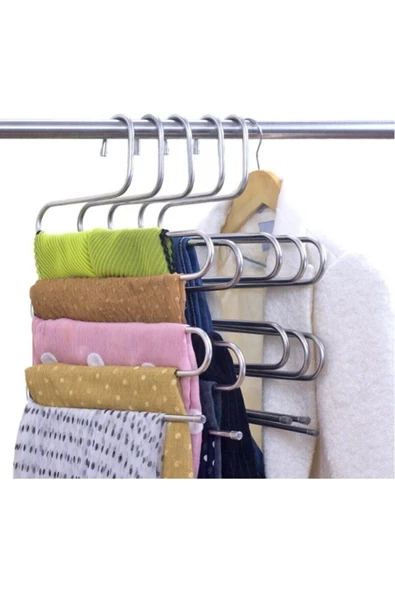 Pazariz Pazarız Pantolon Askısı Metal Askı Kravat Eşarp Askısı 6lı Set - 2