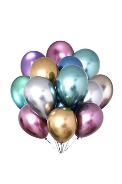 Pazariz Karışık Renkli Parlak Krom Balon 16 Inch 20 Adet ürün görseli