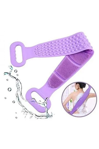 Pazariz Banyo Sırt Kesesi Çift Taraflı Silikon Cilt Temizleme Fırçası 60 Cm ( 1 Adet )