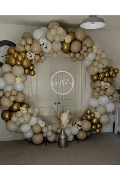 Pazariz Krom Gold Sütlü Kahve Ve Beyaz Balon Zinciri 100 Adet
