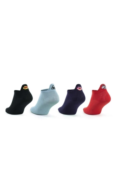 Pazariz Kadın Emojili Babet Çorap 4 Lü Karışık Renk - Resim 2