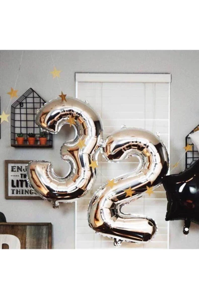 Pazariz 7 Rakam Folyo Gümüş Balon Küçük 35 Cm - Resim 2