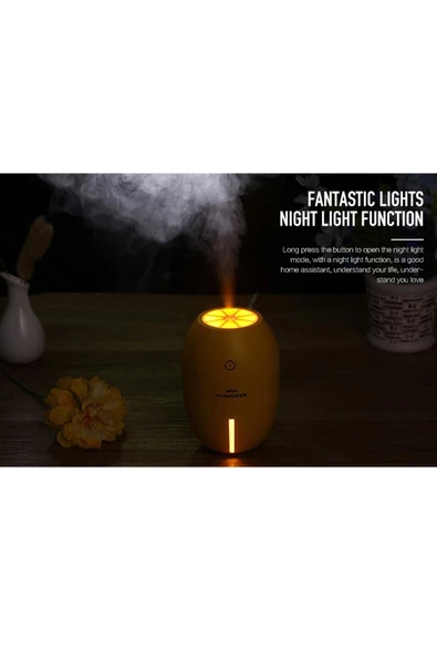 Pazariz 180 Ml Limon Şeklinde Mini Oda Hava Nemlendirici Buhar Makinesi