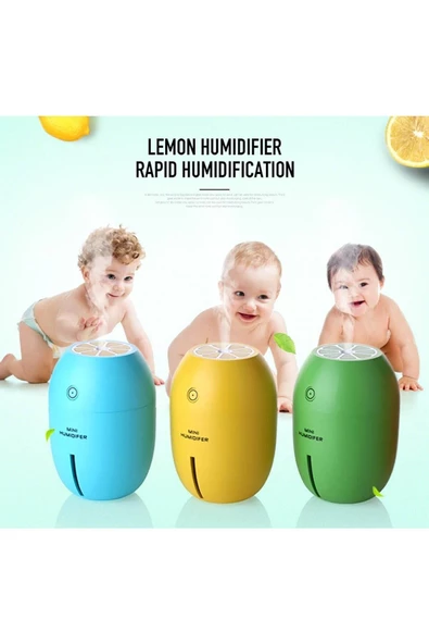 Pazariz 180 Ml Limon Şeklinde Mini Oda Hava Nemlendirici Buhar Makinesi