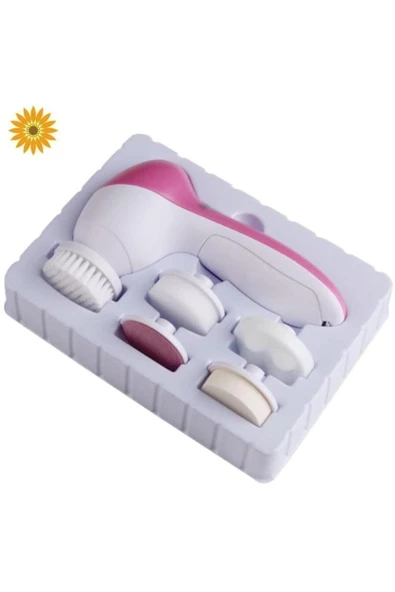 Pazariz 5 In 1 Pilli Yüz Temizleme,masaj Ve Peeling Fırça Seti - Resim 2