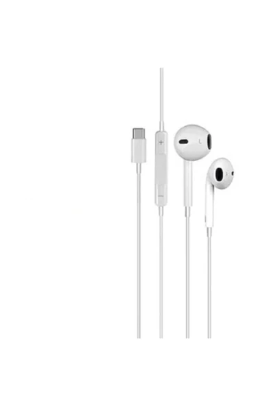 Pazariz Unisex Beyaz Kablolu Kulakiçi Kulaklık Type-c