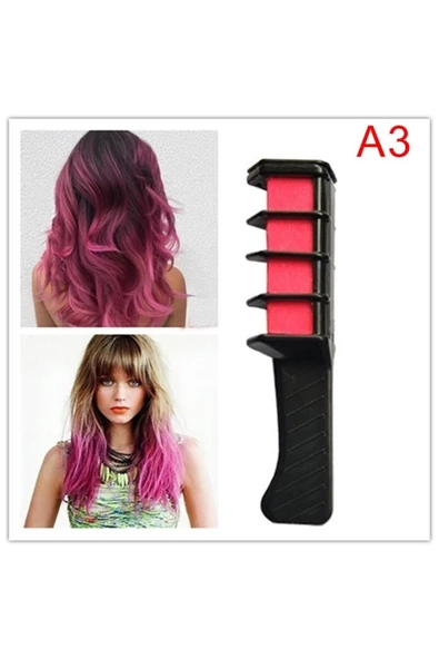 Pazariz Rengarenk Saç Boyama Tebeşiri - Mini Taraklı Konsept Saç Boyama Seti Hair Chalk Turuncu - 3