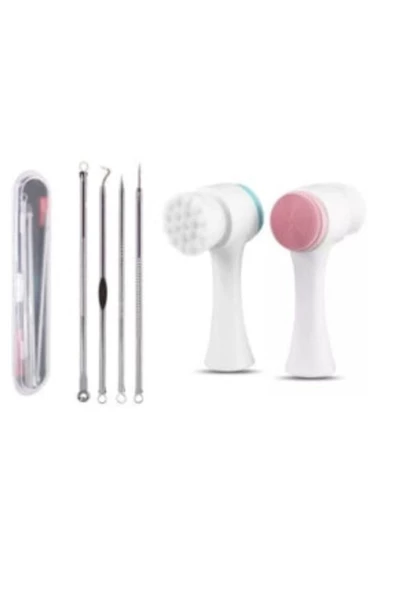 Pazariz Paslanmaz Siyah Nokta Ve Akne Temizleyici Komedon + Cilt Temizleme Fırçası 4lü ürün görseli 1