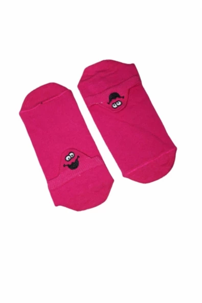 Pazariz Unisex Fuşya Emojili Çorap 6 'lı ürün görseli 1