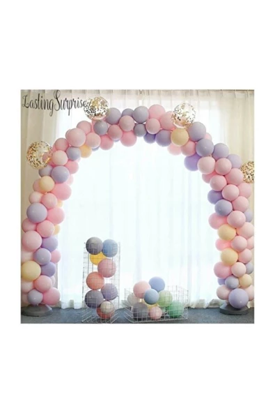 Pazariz Makaron Balonlu Zincir Balon Seti 5 Mt Zincir 100 Balon Karışık