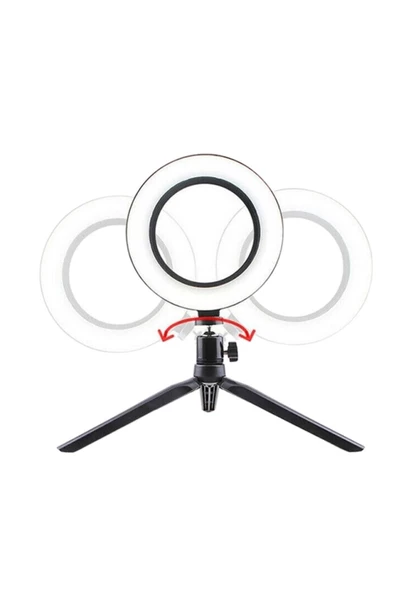 Pazariz 10inç 26cm Youtube Instagram Tiktok Selfie Stüdyo Video Fotoğraf Ring Light Tripod Led Halka Işık-