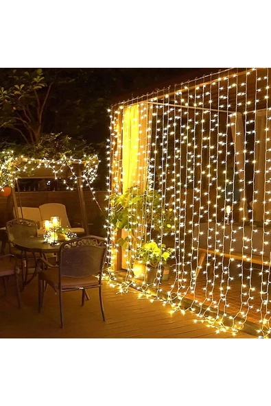 Pazariz 8 Fonksiyonlu Kumandalı Saçak Led Sarkıt Led 2x2 Metre Eklenebilir Led Süsleme 240 Led Işık