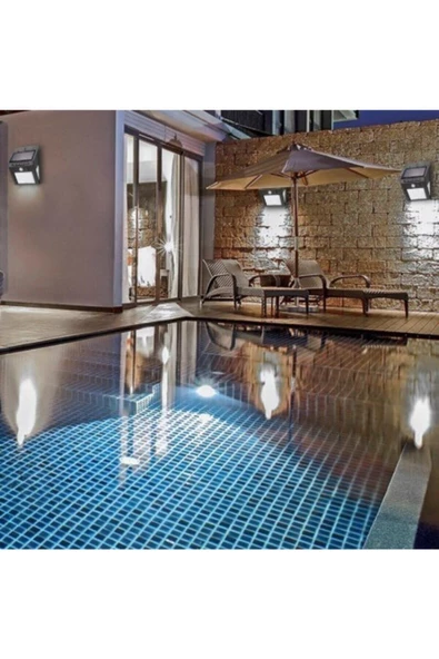 Pazariz Solar Güneş Enerjili 20 Ledli Fotoselli Ev Bahçe Duvar Aydınlatma Lambası - Resim 3