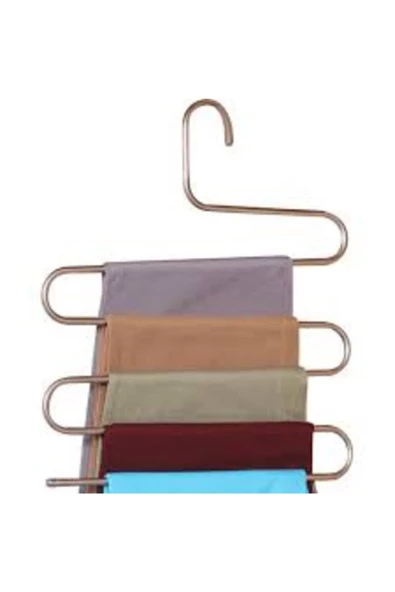 Pazariz 1 Adet Metal Pantolon Askısı Dolap Içi Düzenleyici Şal 5 - Resim 3