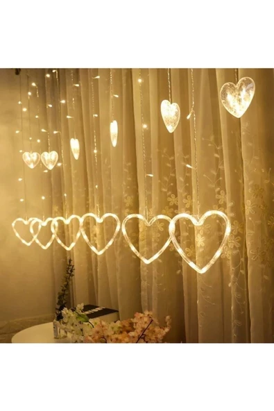 Pazariz Kalp Perde Led 8 Fonksiyonlu - Resim 3