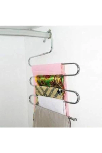 Pazariz 5 Katlı Metal Pantolon Ve Eşarp Askısı 4 Adet - Resim 2