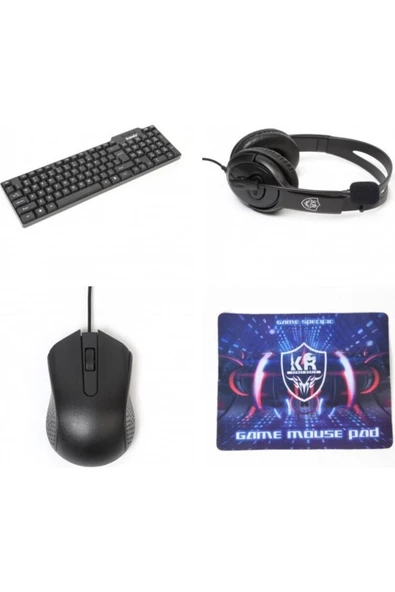 Pazariz K20 Oyuncu Gamer Seti Klavye + Mouse + Kulaklık + Mouse Pad 4in1 Set