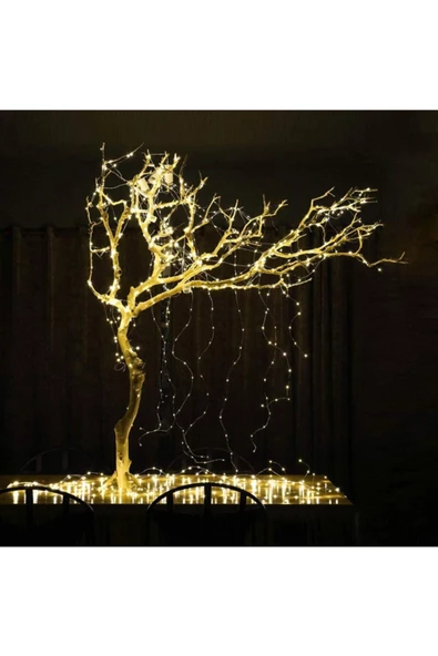 Pazariz 3x2 Metre Peri Perde Led & Uzaktan Kumandalı 8 Fonksiyon Animasyonlu Sarı Yılbaşı Süsü - Resim 2