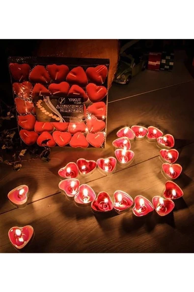 Pazariz Mum Tealight Kalpli Kırmızı 25 Adet Kokusuz - Resim 2