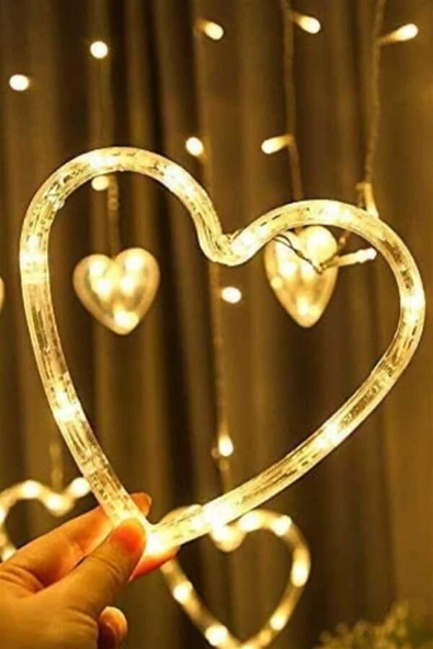 Pazariz 3 Mt 12 Kalp Ile 140 Ledli Animasyonlu Günışığı Perde Led - Resim 3