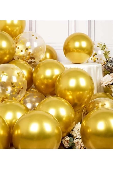 Pazariz Gold Beyaz Zincir Balon Seti 10 Metre - 3