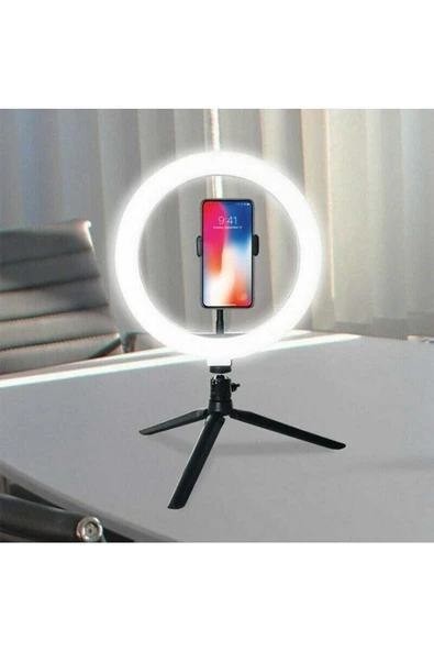 Pazariz 8inç 20cm Youtube Instagram Tiktok Selfie Stüdyo Video Fotoğraf Ring Light Tripod Led Halka Işık