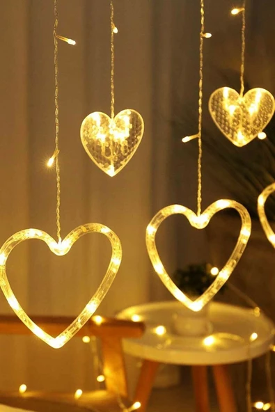 Pazariz 3 Mt 12 Kalp Ile 140 Ledli Animasyonlu Günışığı Perde Led ürün görseli 1