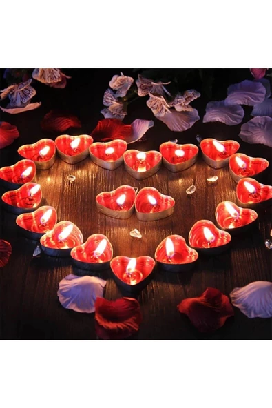 Pazariz Tealight Mum 10'lu Kalpli Kırmızı - Resim 2