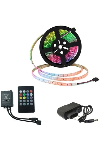 Pazariz Rgb Çok Renkli Müzik & Ses Duyarlı Şerit LED Işık, 5 m