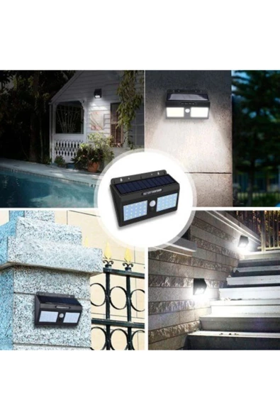 Pazariz Solar Güneş Enerjili 20 Ledli Fotoselli Ev Bahçe Duvar Aydınlatma Lambası - Resim 2