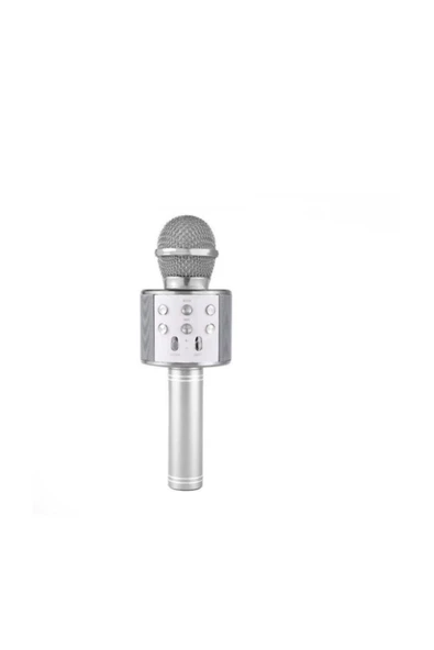 Pazariz Karaoke Mikrofon Dahili Hoparlörlü Usb Flash Destekli Ws-858 Silver