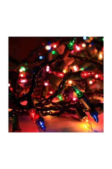 Pazariz Renkli Yılbaşı Çam Ağacı Süsleme Işığı 10 Metre Led Lambaları ürün görseli