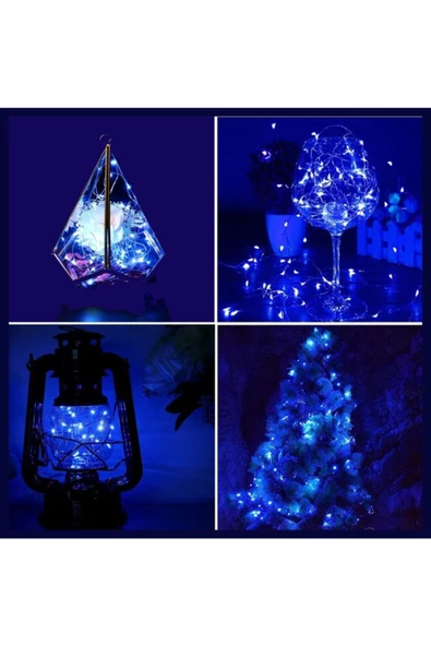 Pazariz 3 Adet 10 Metre 100 Ledli Mavi Peri Led Yılbaşı Hediyelik - Resim 2