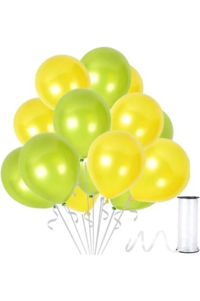 Pazariz Sarı-fıstık Yeşili Metalik Sedefli Balon 30 Adet ürün görseli