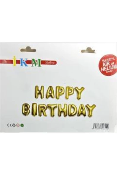 Pazariz Happy Bırthday Gold Folyo Balon