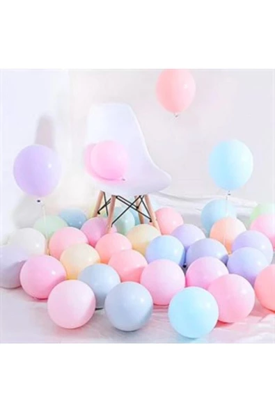 Pazariz 12 Inç Standart Boy Pastel Balon 50 Adet Karışık Renk ürün görseli