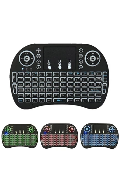 Pazariz Kablosuz Şarjlı Mini Türkçe Q Klavye Smart Tv Ps3 Dokunmatik Mouse