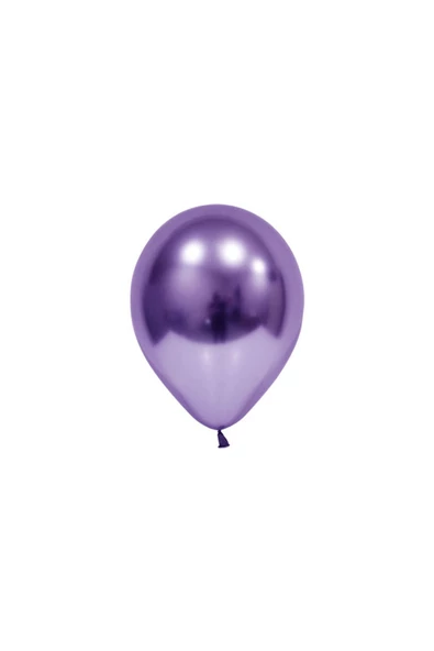 Pazariz 5 Inç Küçük Boy Krom Balon 10 Adet Violet