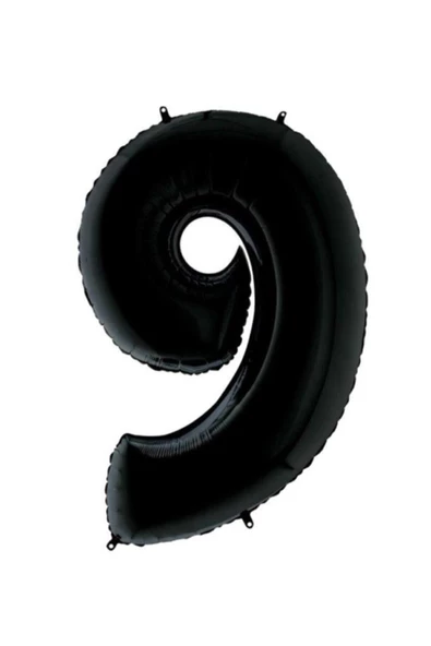 Pazariz 40 Inç 100 Cm Siyah Folyo Rakam Balon 9