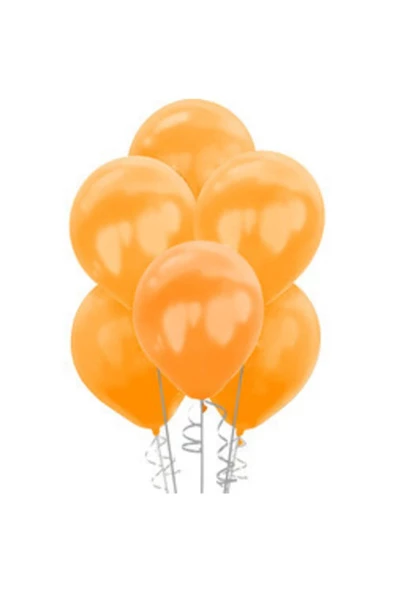Pazariz 12 Inç Standart Boy Metalik Balon Turuncu 100 Adet