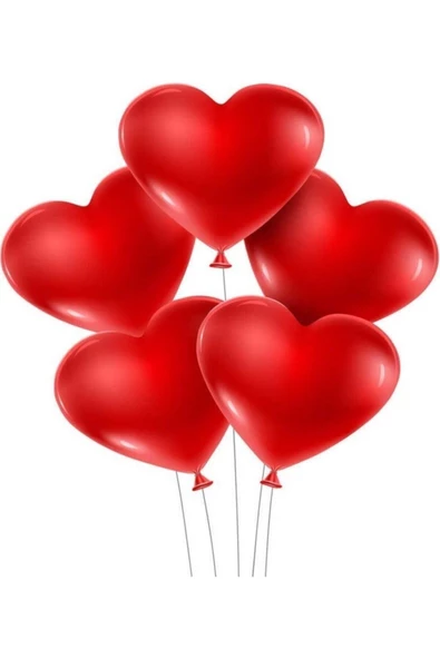 Pazariz Kırmızı Kalp Balon 20 Adet