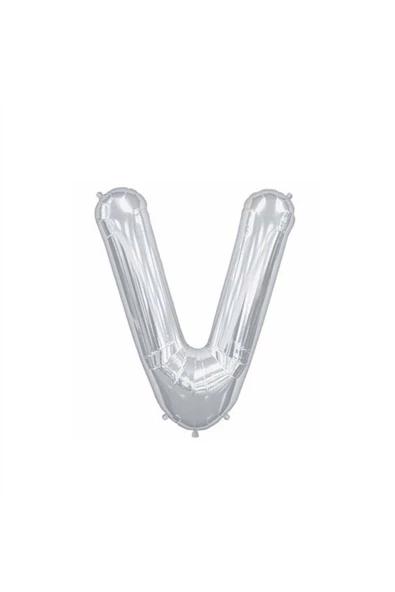 Pazariz V Harf Folyo Gümüş Balon Küçük 35 cm ürün görseli