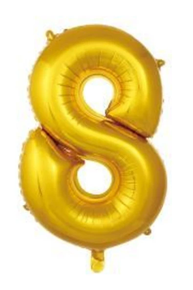 Pazariz 40 Inç 100 Cm Altın Folyo Rakam Balon 8 ürün görseli