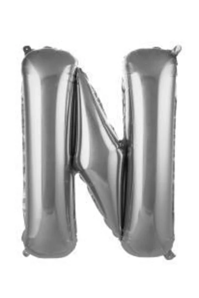 Pazariz 40 Inç 100 Cm Gümüş Folyo Harf Balon N