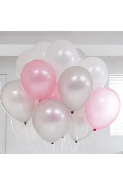 Pazariz Metalik Sedefli (pembe -gümüş Karışık) Uçan Balon - Resim 2