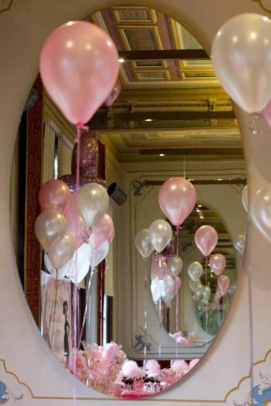 Pazariz Metalik Sedefli (pembe -gümüş Karışık) Uçan Balon - Resim 3