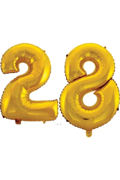 Pazariz 28 Yaş Sayı Folyo Balon Altın 90 Cm